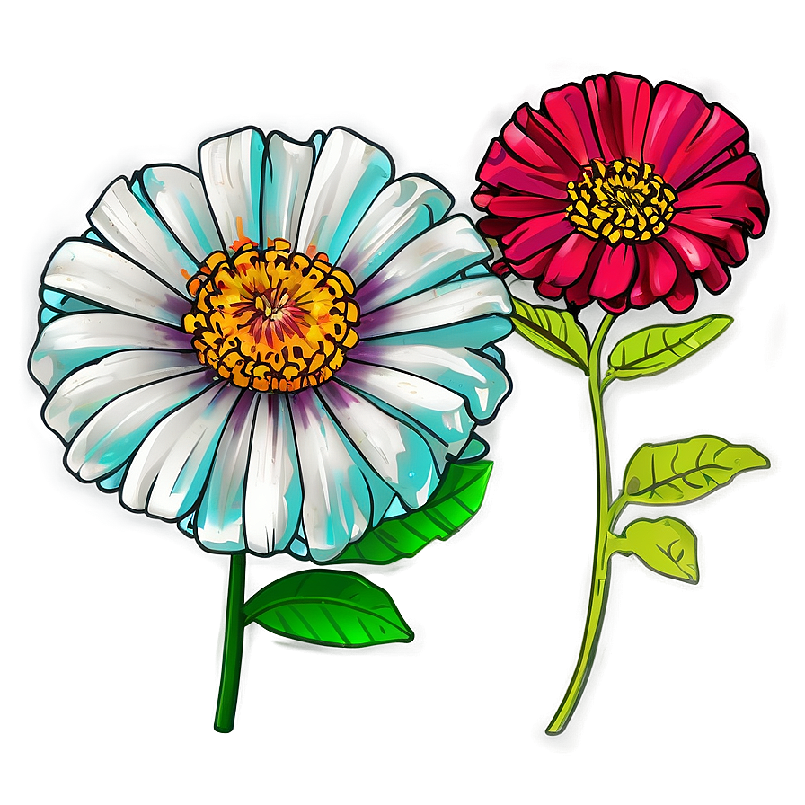 Zinnia Flower Sketch Png 05252024