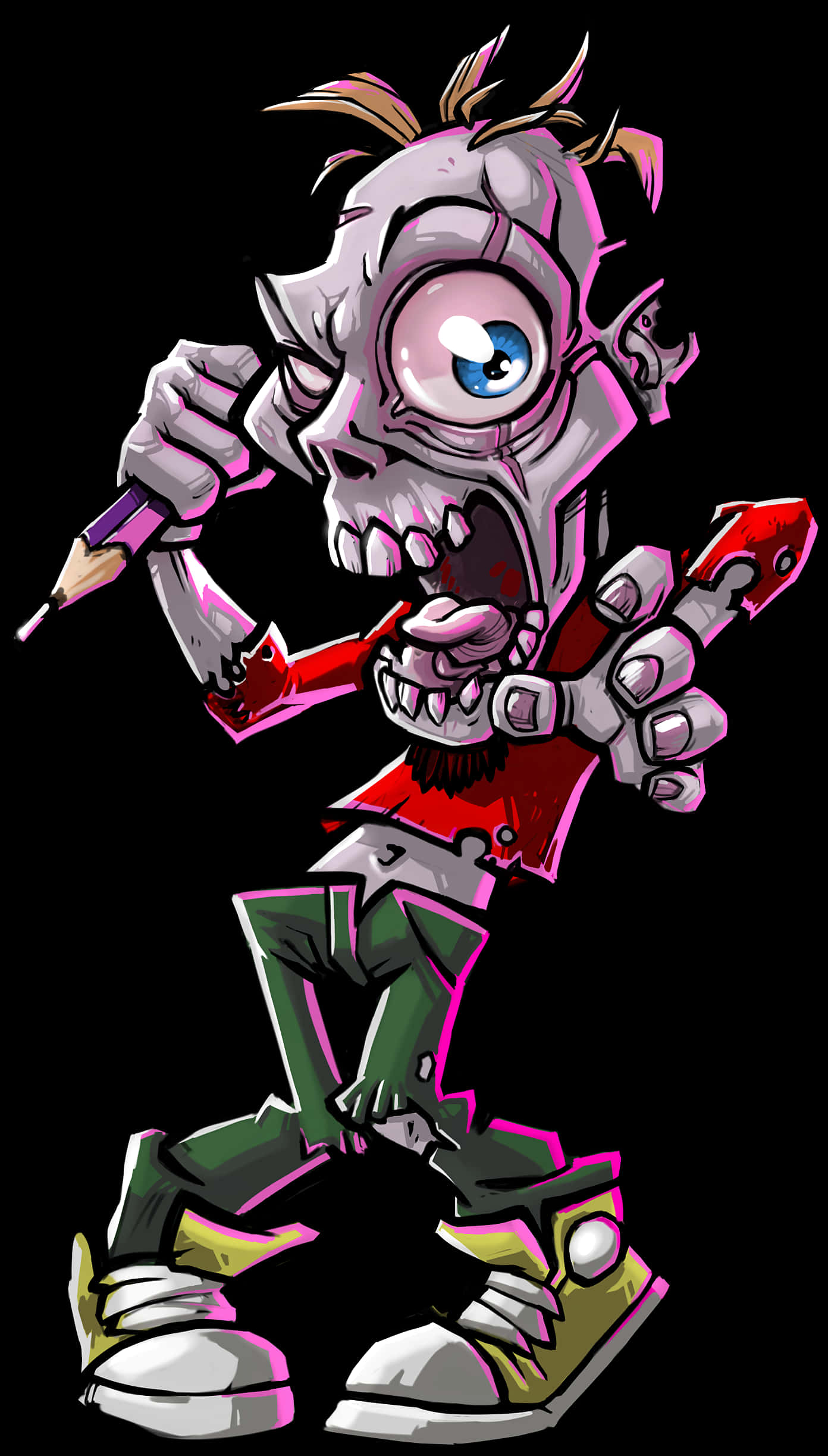 Zombie Artist Cartoon Character