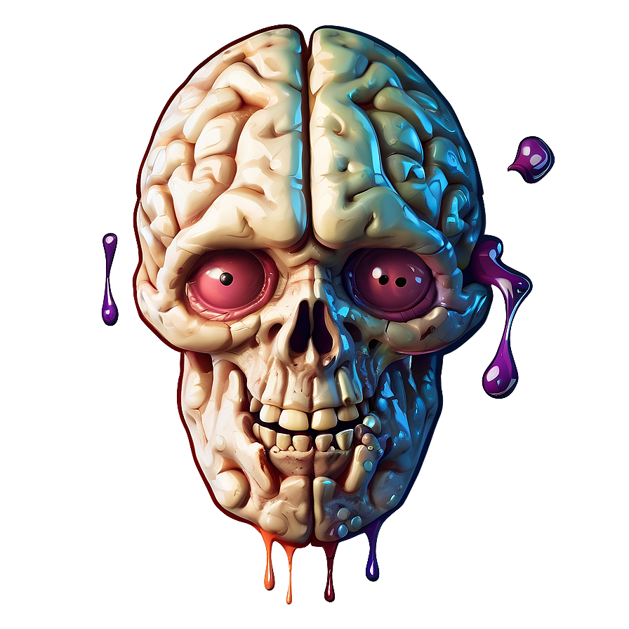 Zombie Brain Cartoon Png Xby85