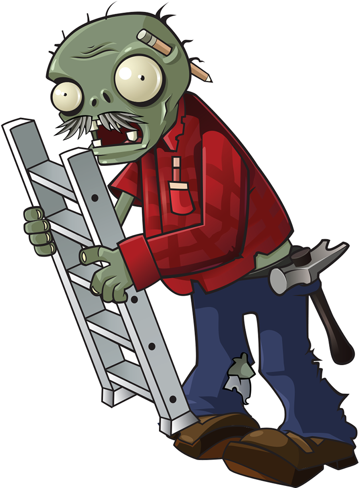 Zombie Handyman Climbing Ladder