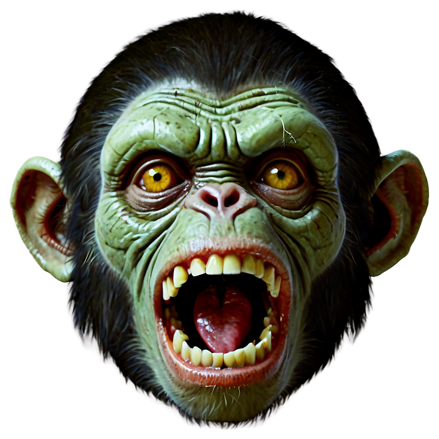 Zombie Monkey Face Horror Png 81