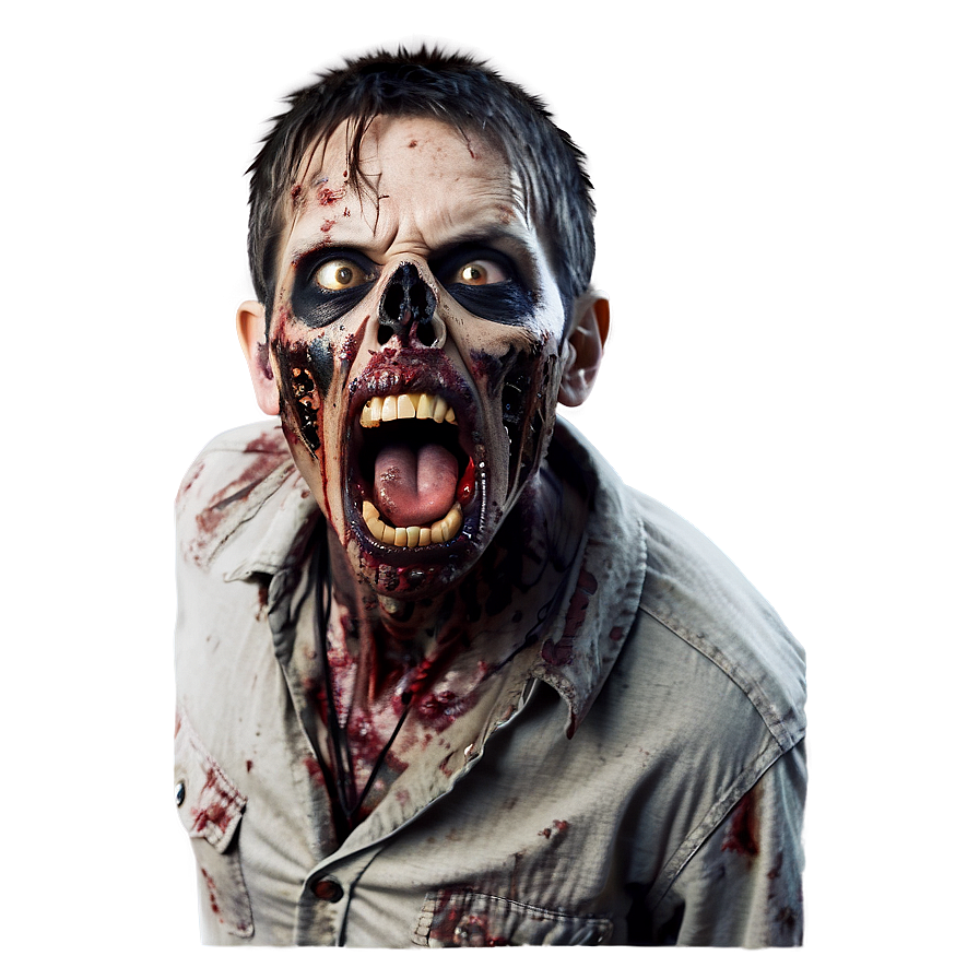 Zombie Open Mouth Scary Png 06212024