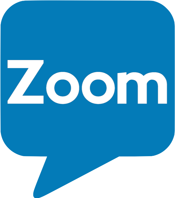 Zoom Logo Blue Speech Bubble Background