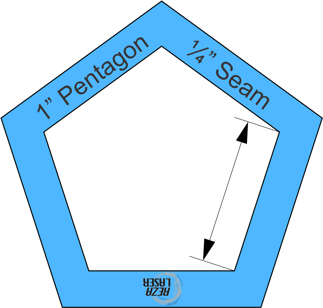 1 Inch Pentagon Template PNG image