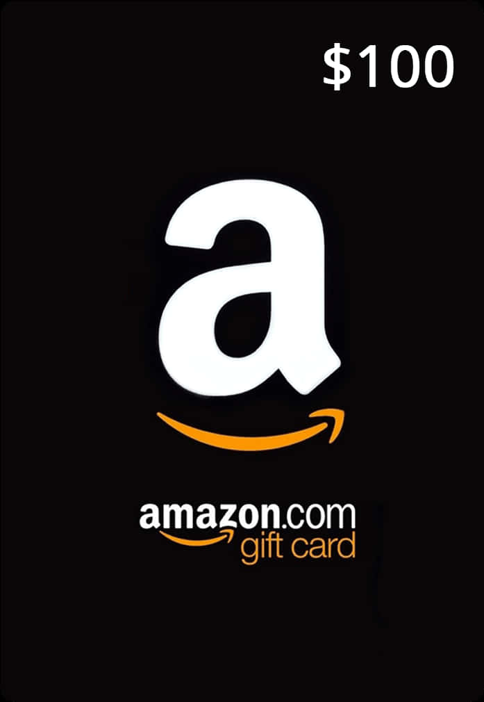 100 Dollar Amazon Gift Card Black Background PNG image