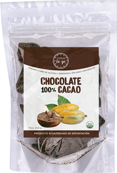 100 Percent Cacao Chocolate Packaging PNG image
