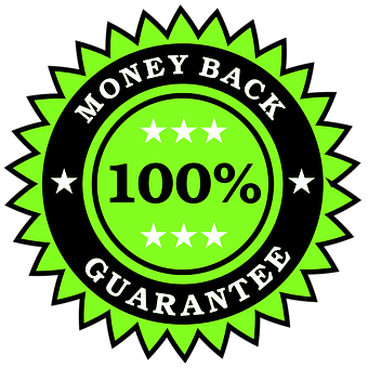 100 Percent Money Back Guarantee Seal PNG image