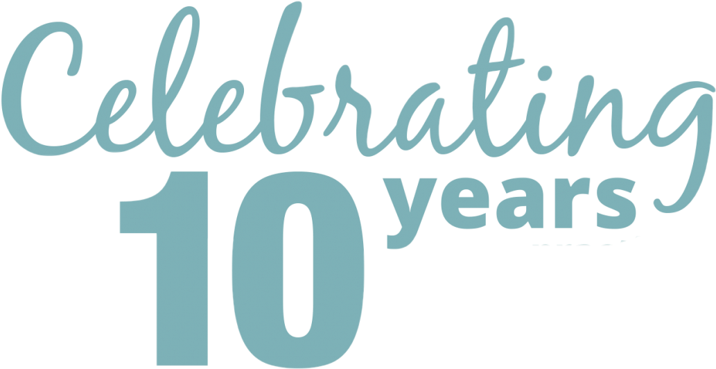 10th Anniversary Celebration Graphic PNG image