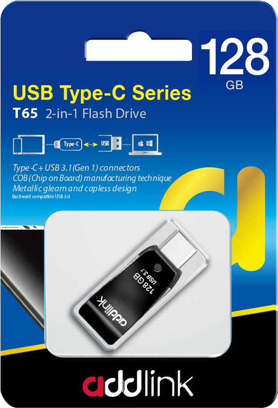 128 G B U S B Type C2in1 Flash Drive Package PNG image