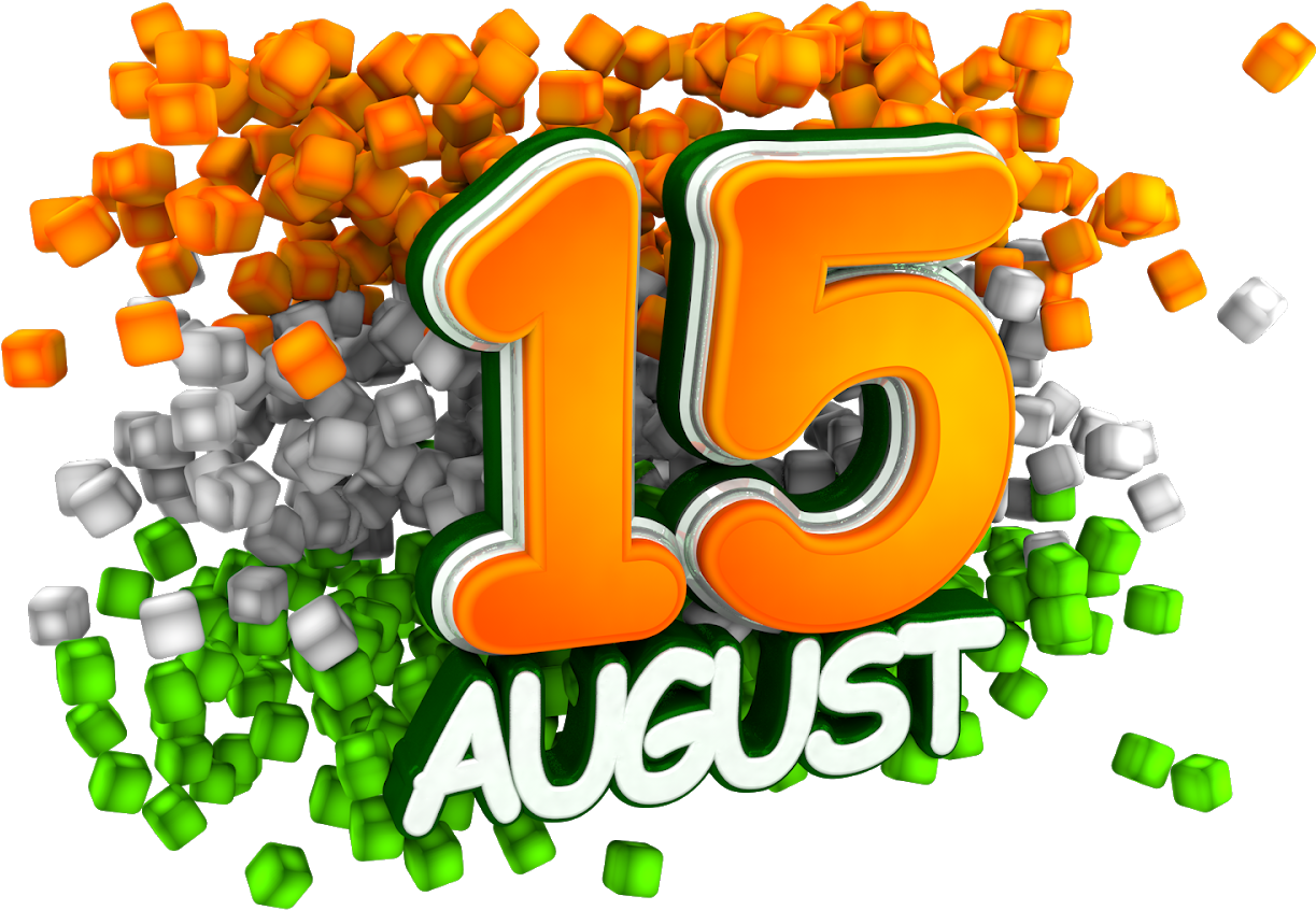 15 August Celebration3 D Render PNG image