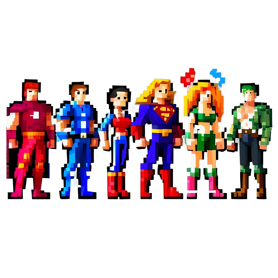 16 Bit Pixel Heroes Png 06252024 PNG image