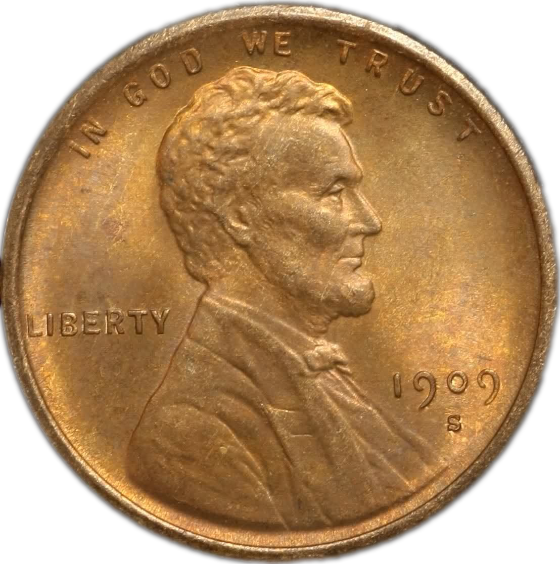 1909 S V D B Lincoln Penny PNG image