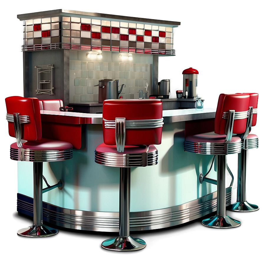 1950s Classic Diner Scene Png 06242024 PNG image