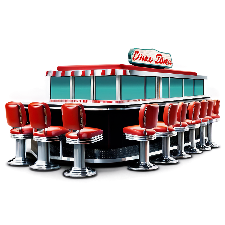 1950s Classic Diner Scene Png 29 PNG image