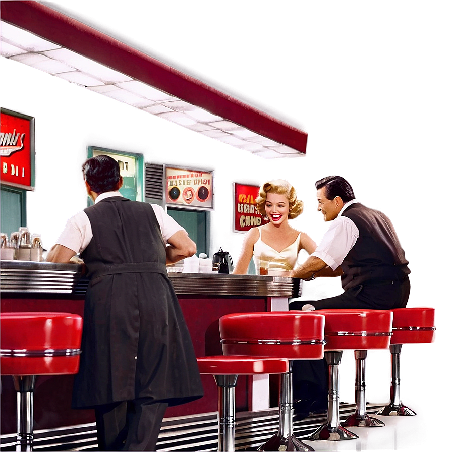 1950s Classic Diner Scene Png 97 PNG image