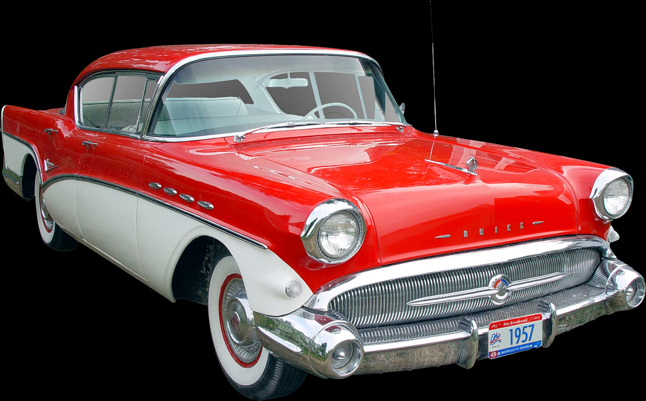 1957 Classic Redand White Buick Hardtop PNG image