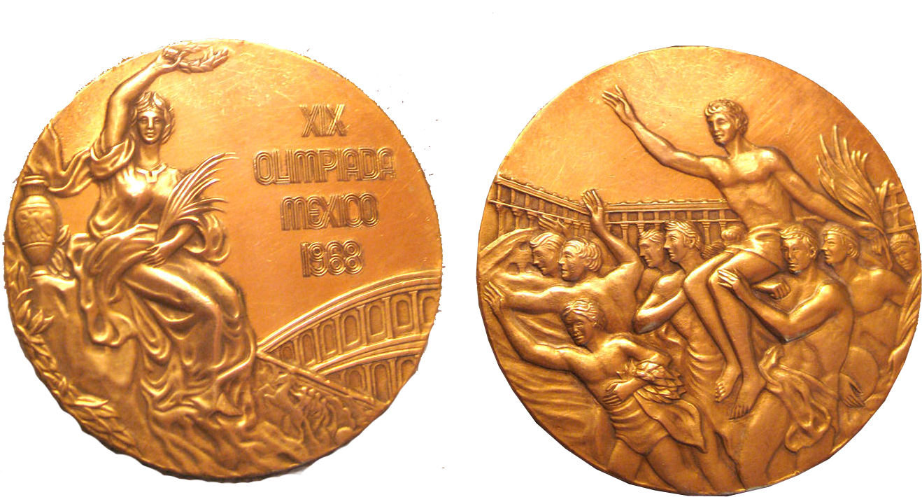 1968 Mexico Olympic Gold Medal PNG image