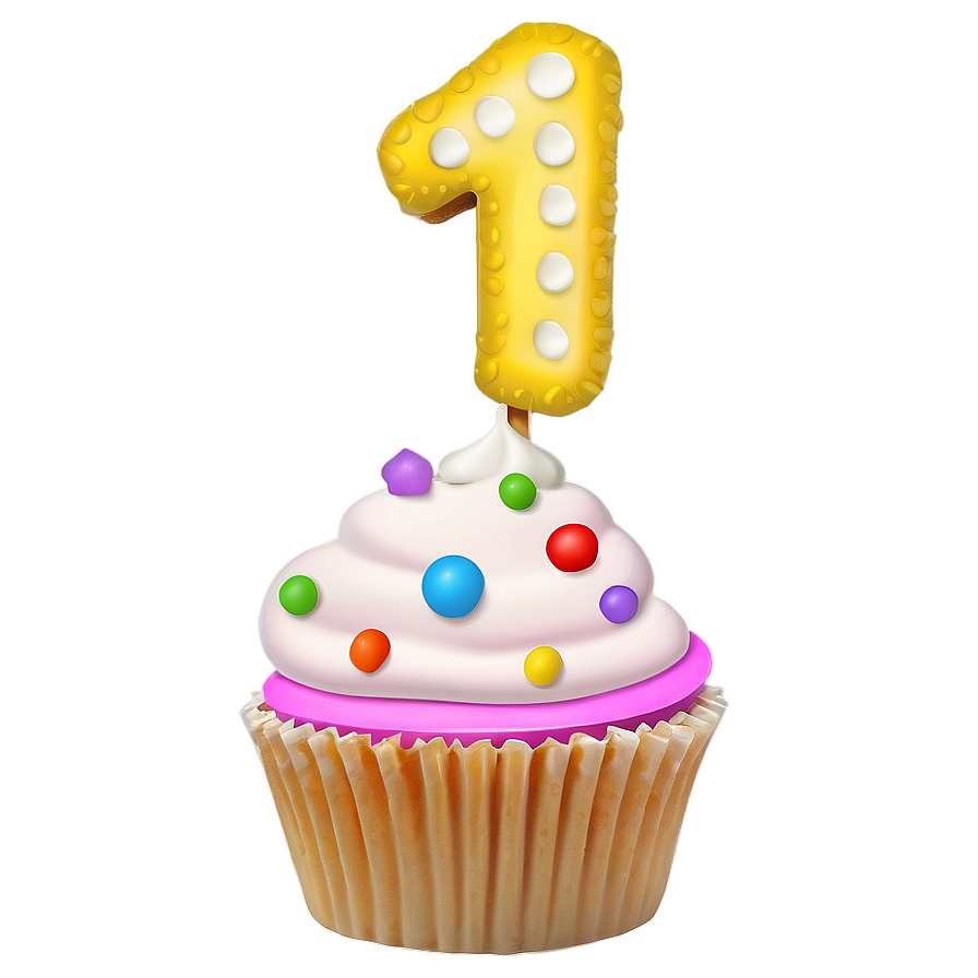 1st Birthday Cupcake Topper Png Avl PNG image