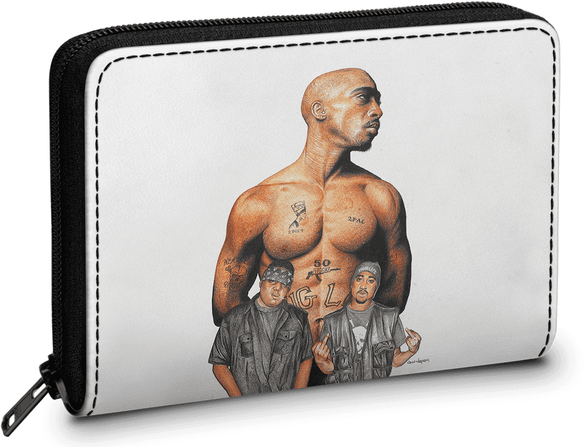 2 Pac Illustrated Wallet Design PNG image