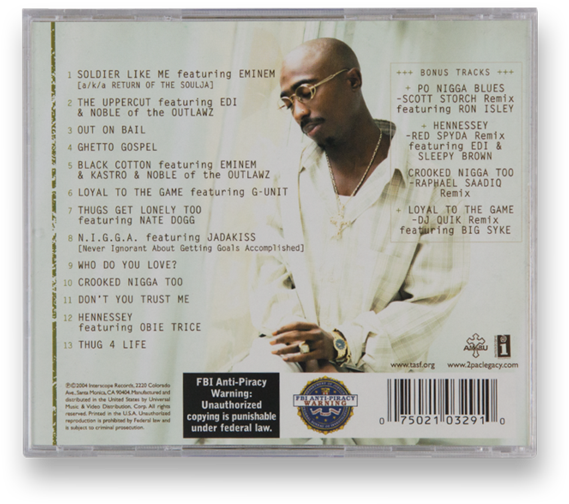 2 Pac Loyaltothe Game Album Back Cover PNG image