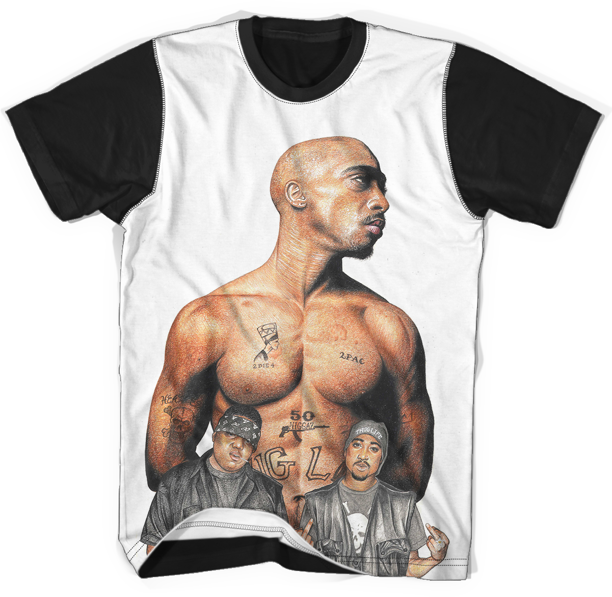 2 Pac Themed T Shirt Design PNG image