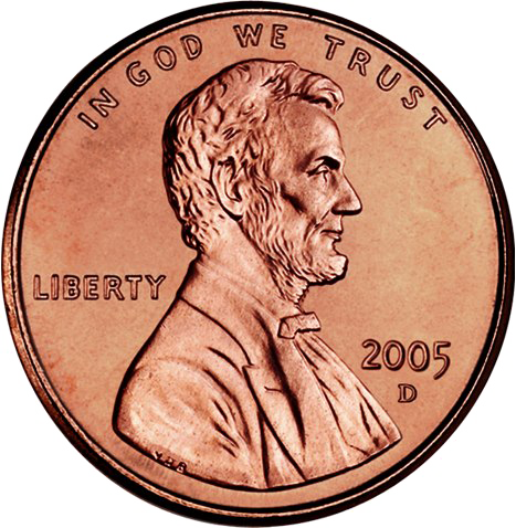 2005 D Lincoln Penny PNG image