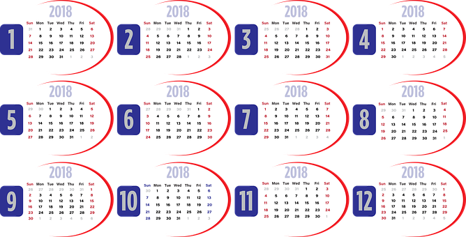 2018_ Monthly_ Calendar_ Display PNG image