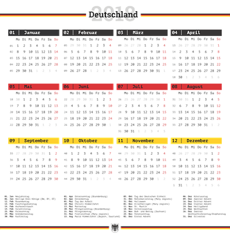 2018_ Red_and_ Black_ Calendar PNG image