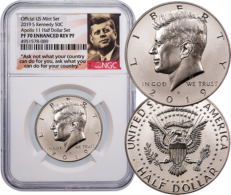 2019 Kennedy Half Dollar Commemorative Coin PNG image