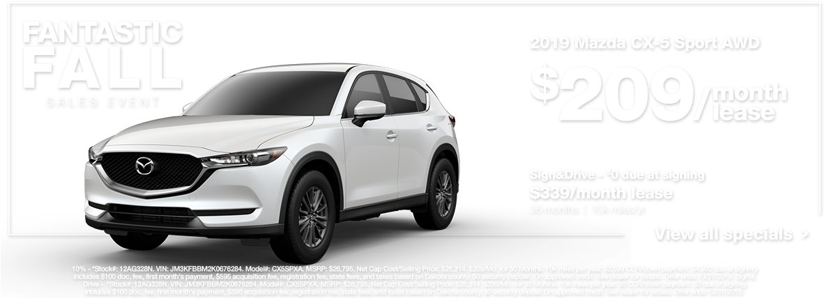 2019 Mazda C X5 Sport A W D Lease Advertisement PNG image