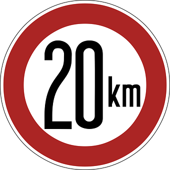 20km Speed Limit Sign PNG image