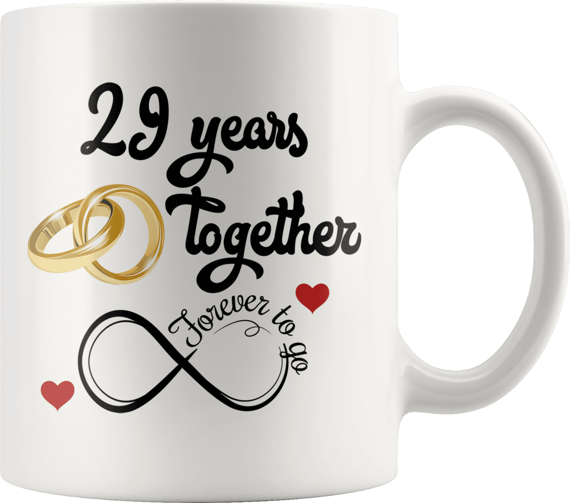 29th Anniversary Celebration Mug PNG image