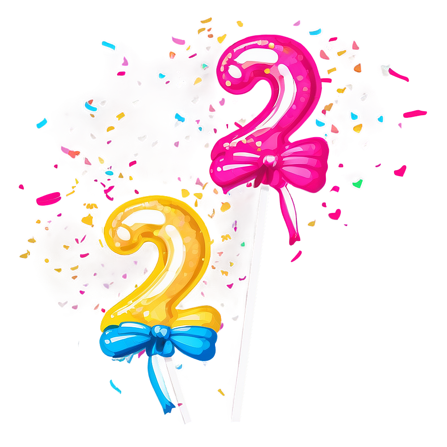 2nd Birthday Confetti Popper Png 06262024 PNG image