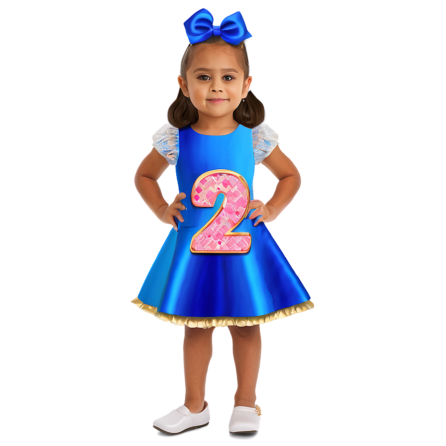 2nd Birthday Girl Dress Png 80 PNG image