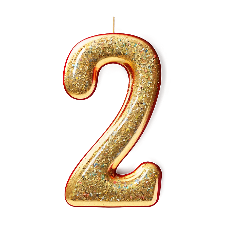 2nd Birthday Glitter Number Png 06262024 PNG image