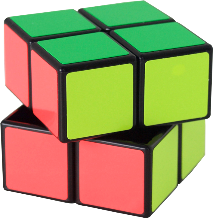 2x2 Rubiks Cube Solved PNG image