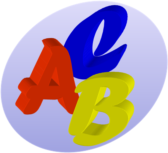 3 D A B C Letters Graphic PNG image
