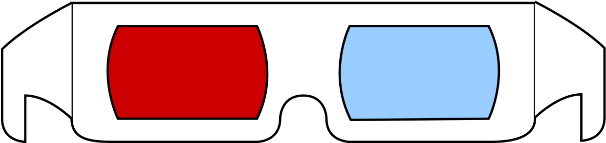 3 D Anaglyph Glasses Vector PNG image