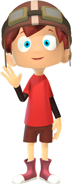 3 D Animated Boy Waving PNG image