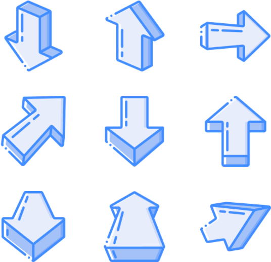 3 D Arrow Icons Set PNG image