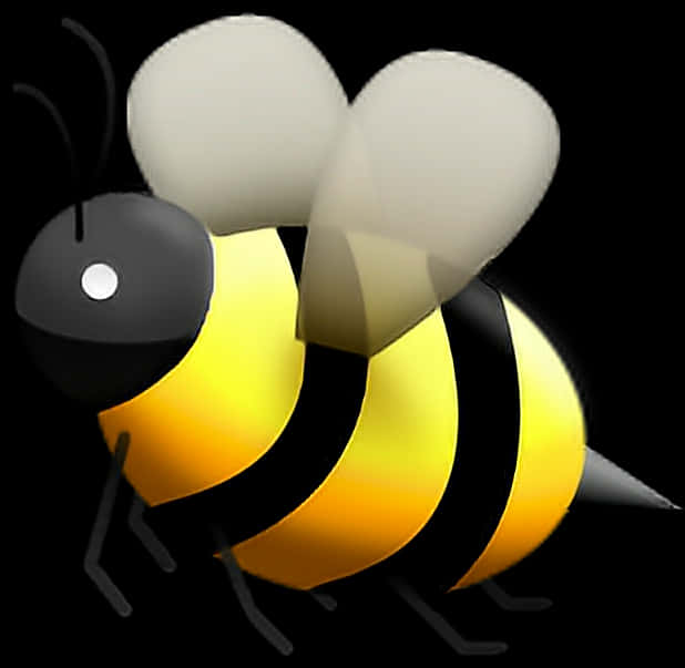 3 D Bee Emoji Illustration PNG image