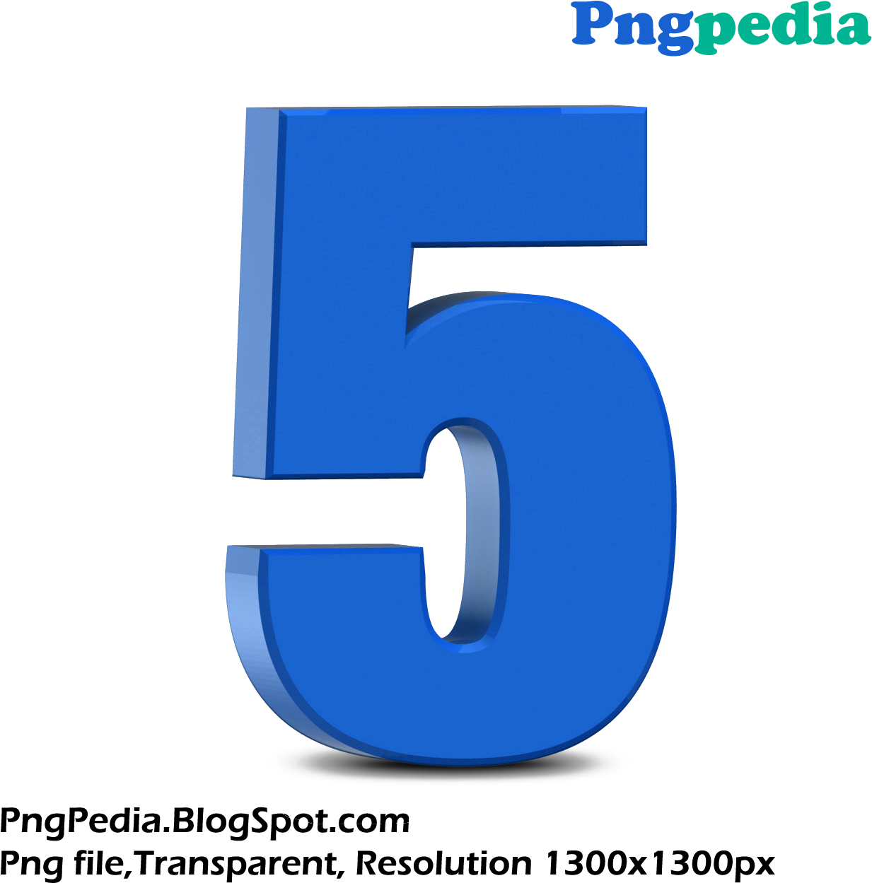 3 D Blue Number5 PNG image