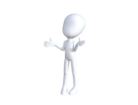 3 D Character Gesturing Black Background PNG image