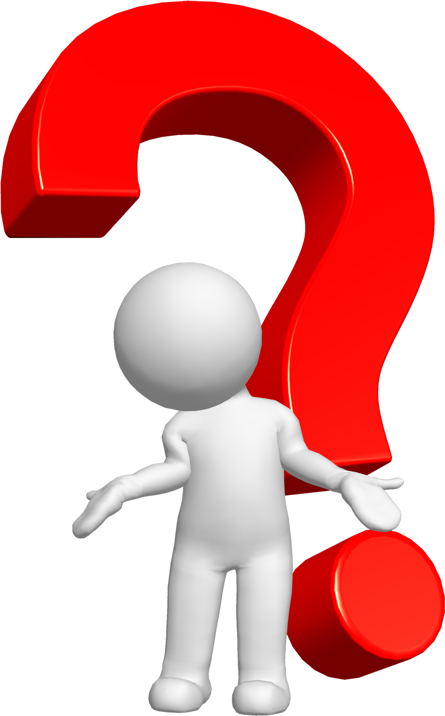 3 D Character With Question Mark PNG image