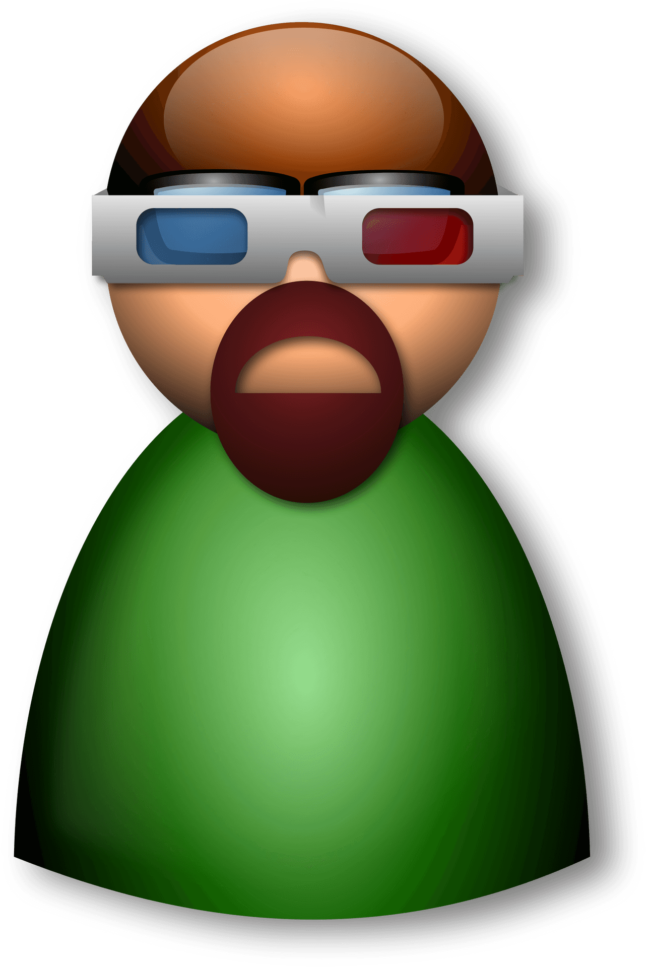 3 D Character With3 D Glasses PNG image