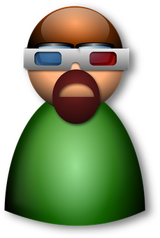 3 D Character With3 D Glasses PNG image