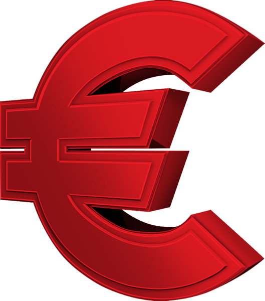 3 D Euro Symbol Red Background PNG image