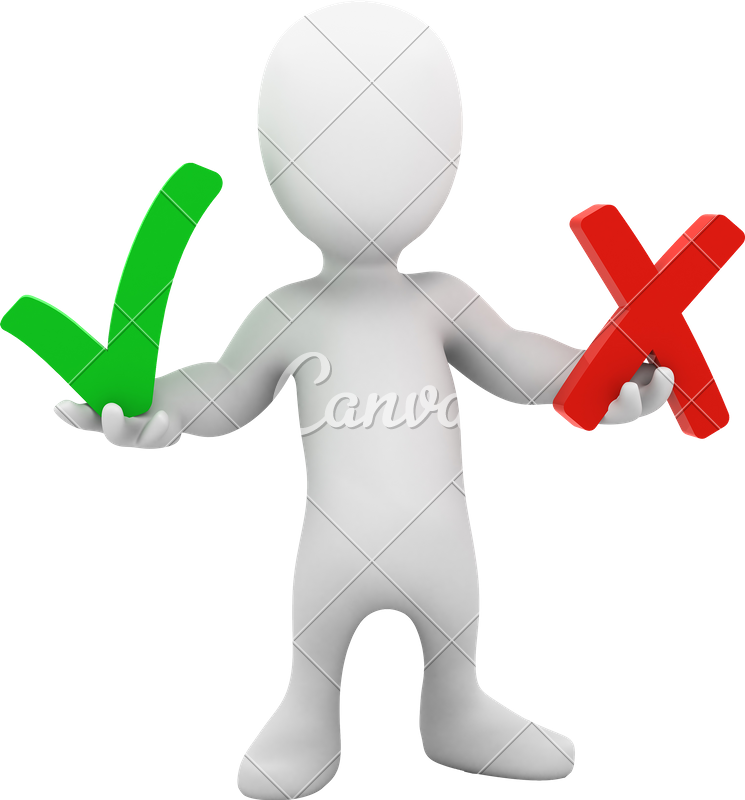 3 D Figure Holding Checkand Cross PNG image