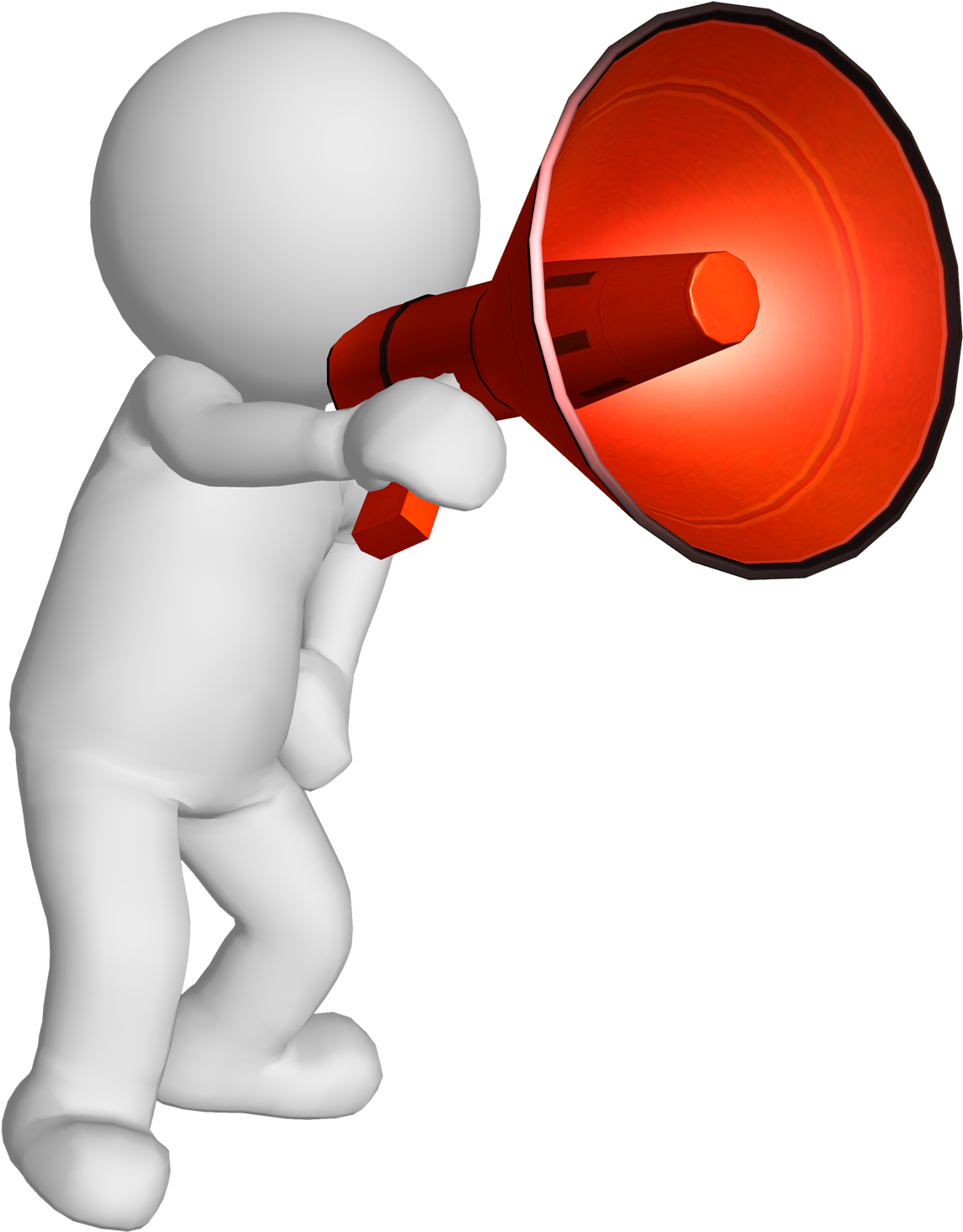 3 D Figure With Megaphone PNG image