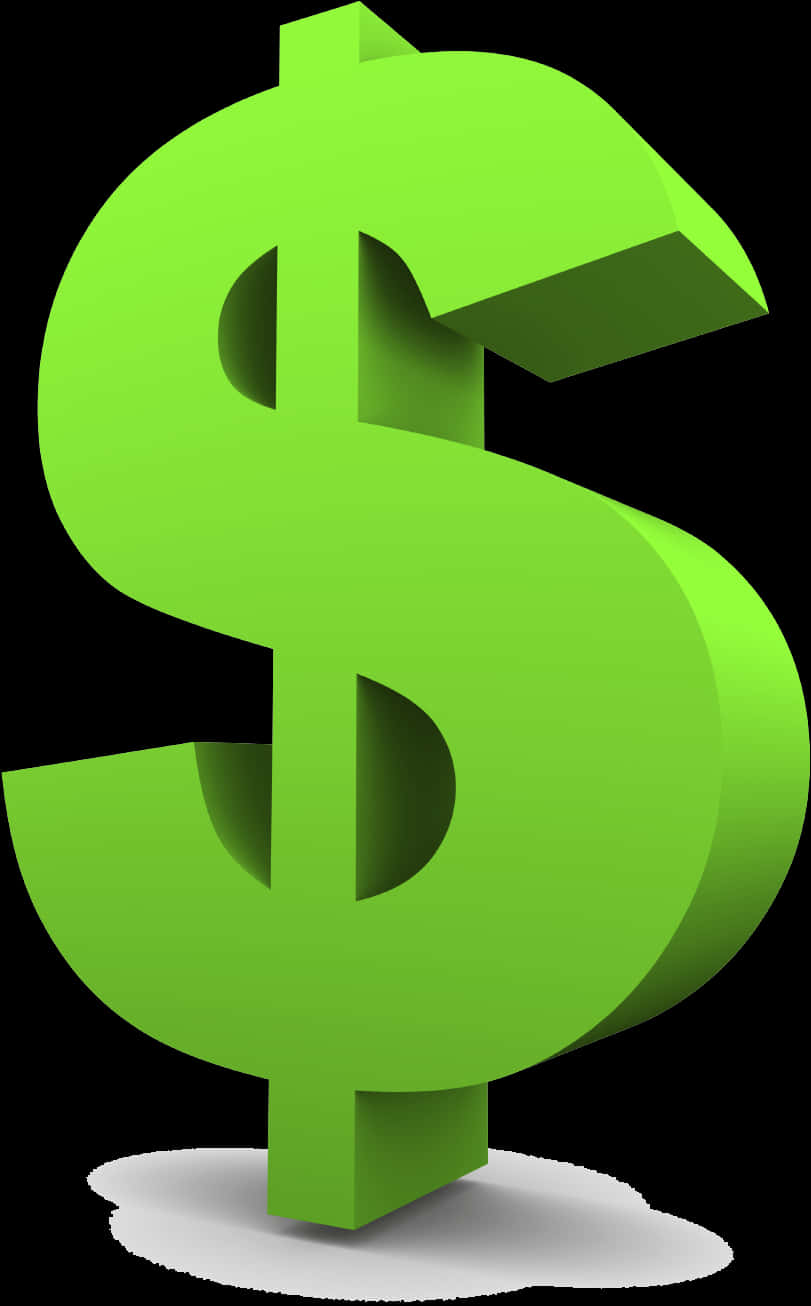 3 D Green Dollar Sign PNG image